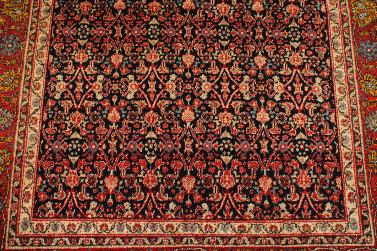 4x5 Navy and Red Traditional Rug