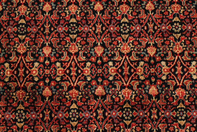 4x5 Navy and Red Traditional Rug