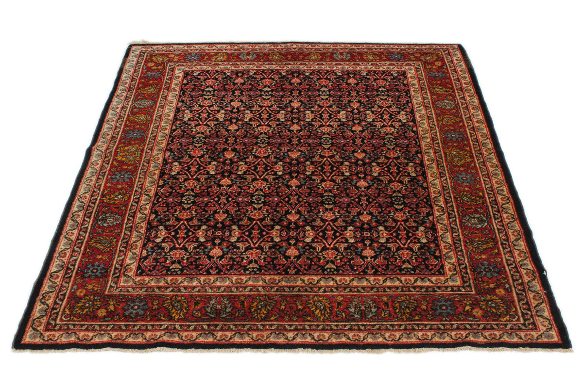 4x5 Navy and Red Traditional Rug
