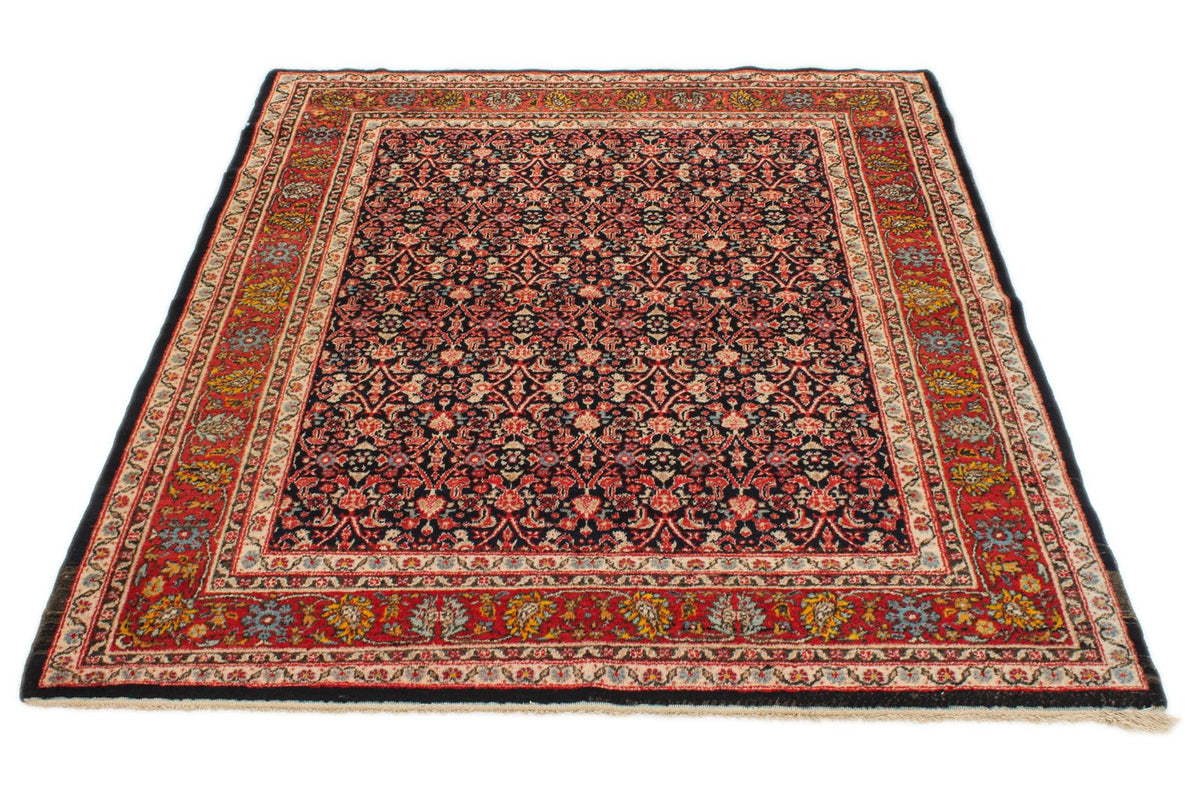 4x5 Navy and Red Traditional Rug