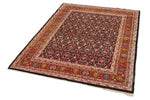 4x5 Navy and Red Traditional Rug