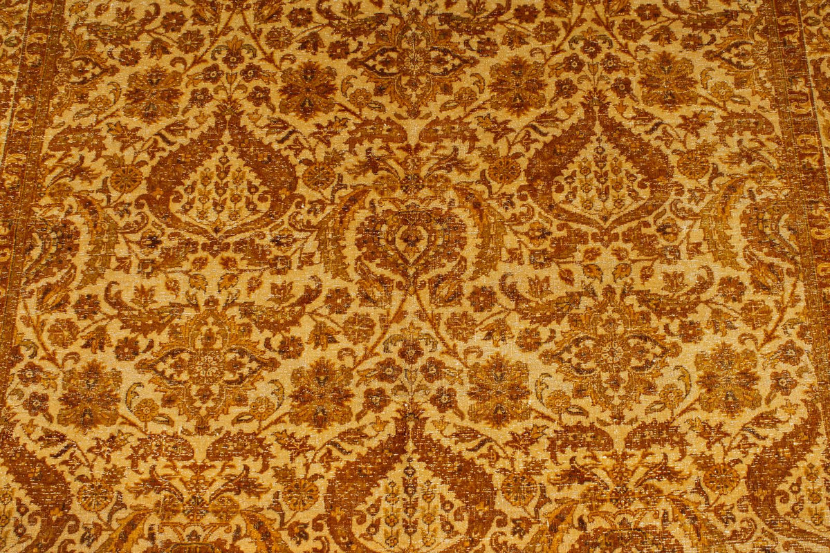 6x6 Ivory and Beige Turkish Oushak Rug