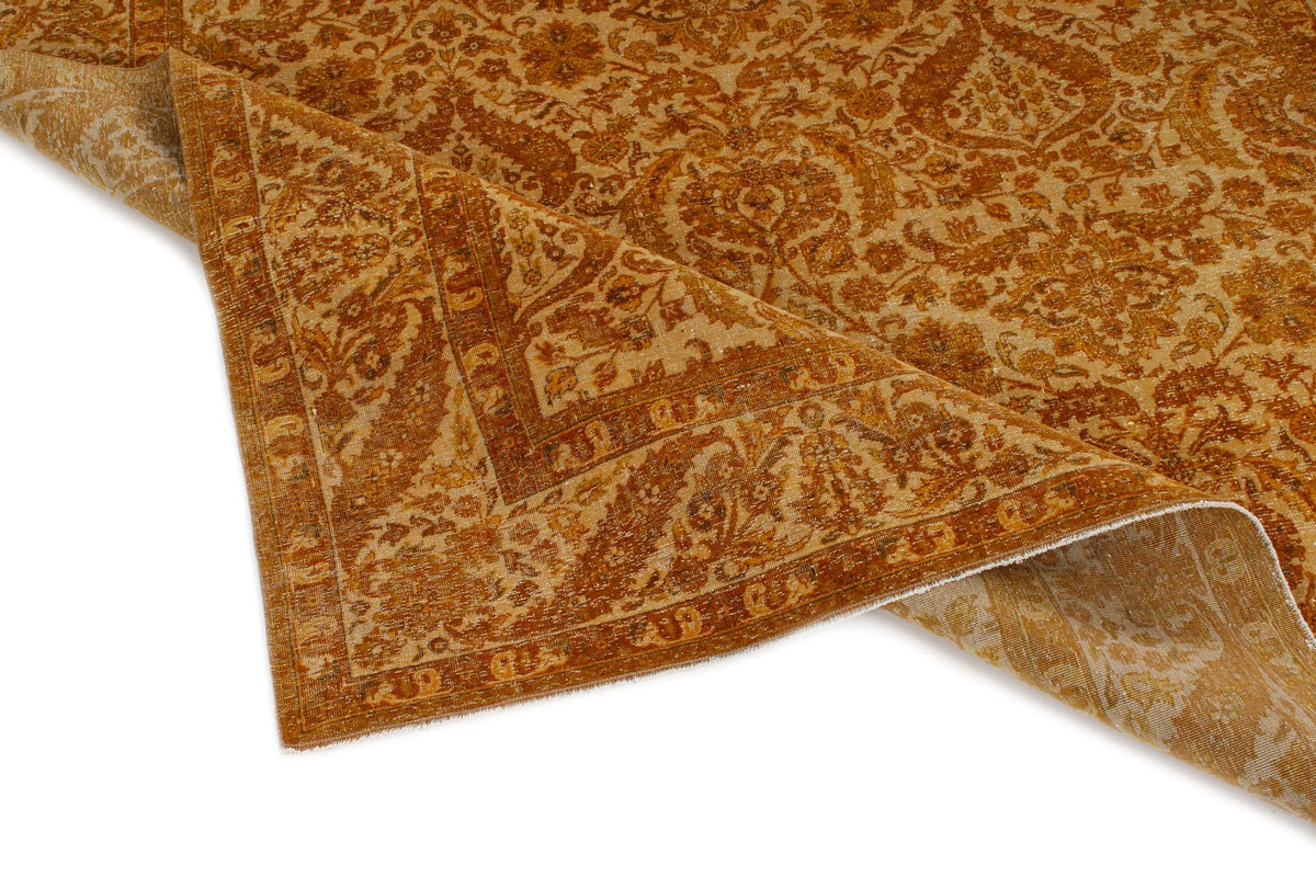 6x6 Ivory and Beige Turkish Oushak Rug