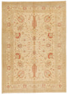 8x11 Ivory and Red Turkish Oushak Rug