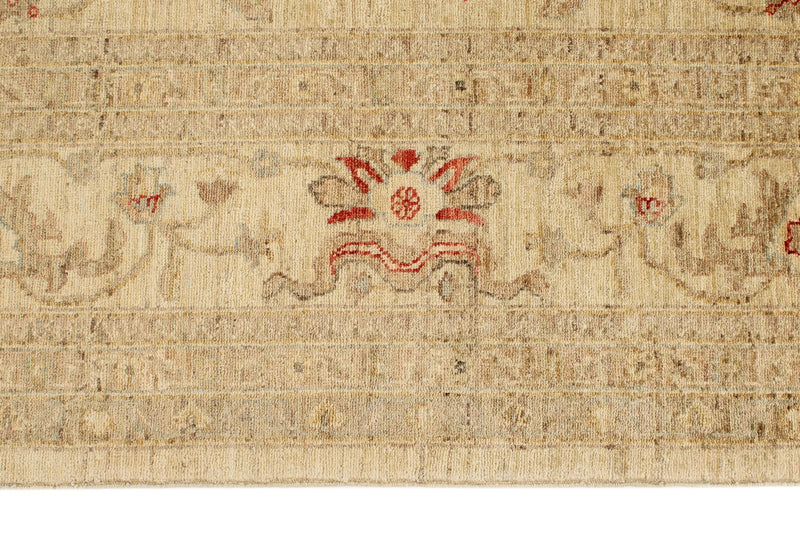 8x11 Ivory and Red Turkish Oushak Rug