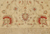 8x11 Ivory and Red Turkish Oushak Rug