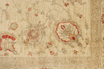 8x11 Ivory and Red Turkish Oushak Rug