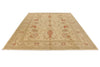 8x11 Ivory and Red Turkish Oushak Rug