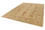 8x11 Ivory and Red Turkish Oushak Rug