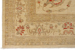 8x11 Ivory and Red Turkish Oushak Rug