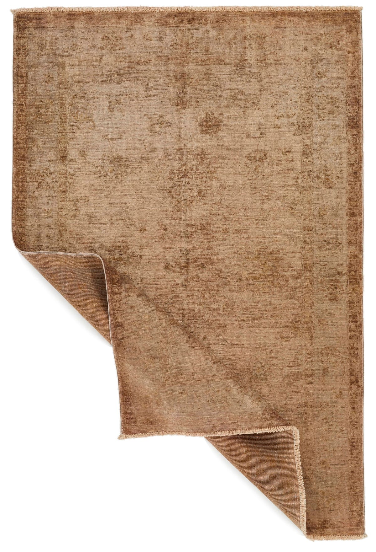 4x6 Beige and Brown Anatolian Traditional Rug