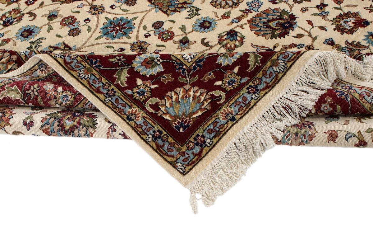 8x10 Ivory and Red Turkish Traditional Rug