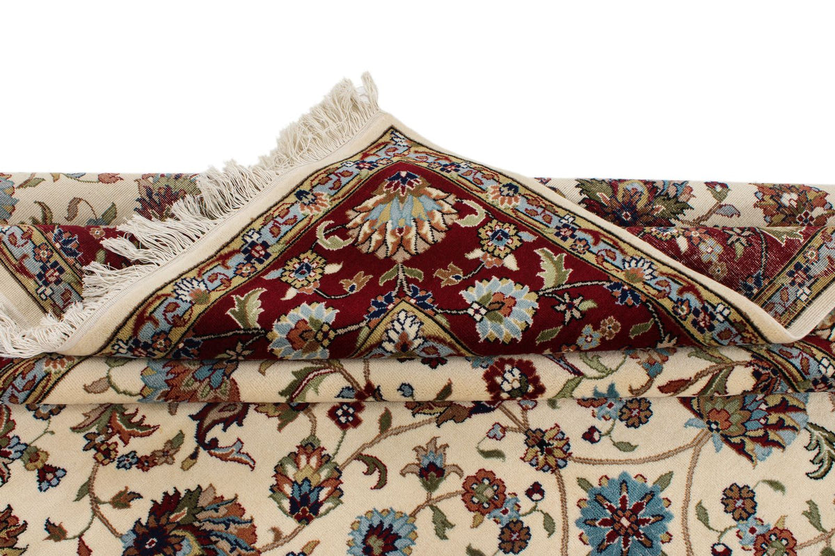 8x10 Ivory and Red Turkish Traditional Rug