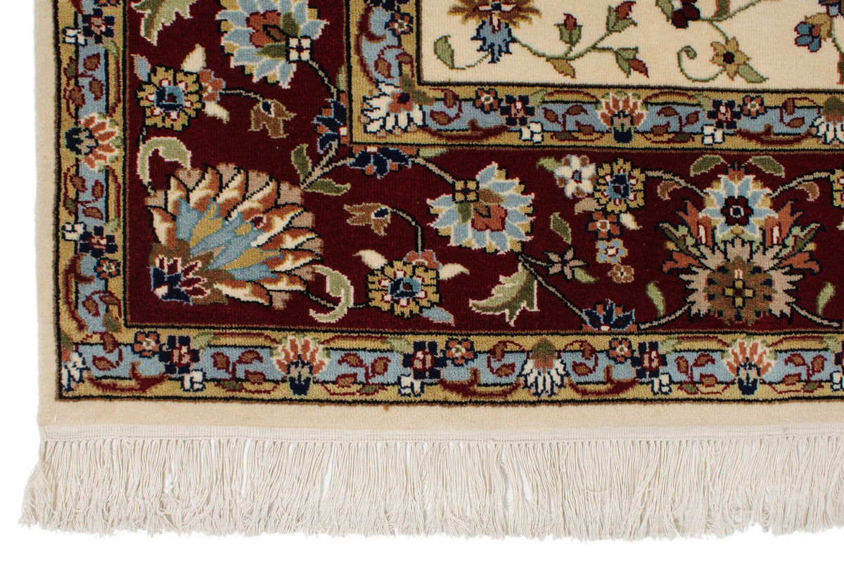 8x10 Ivory and Red Turkish Traditional Rug