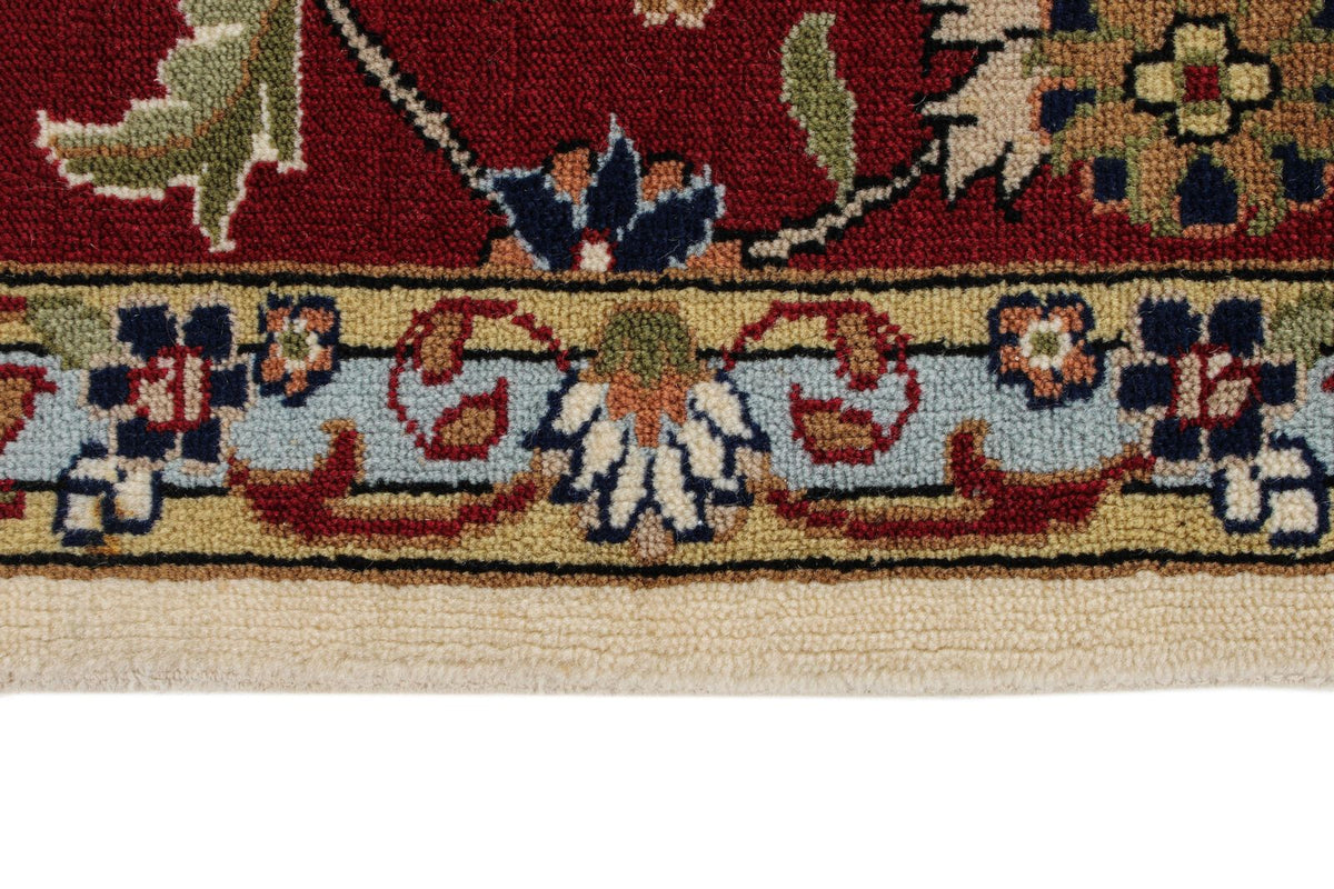 8x10 Ivory and Red Turkish Traditional Rug