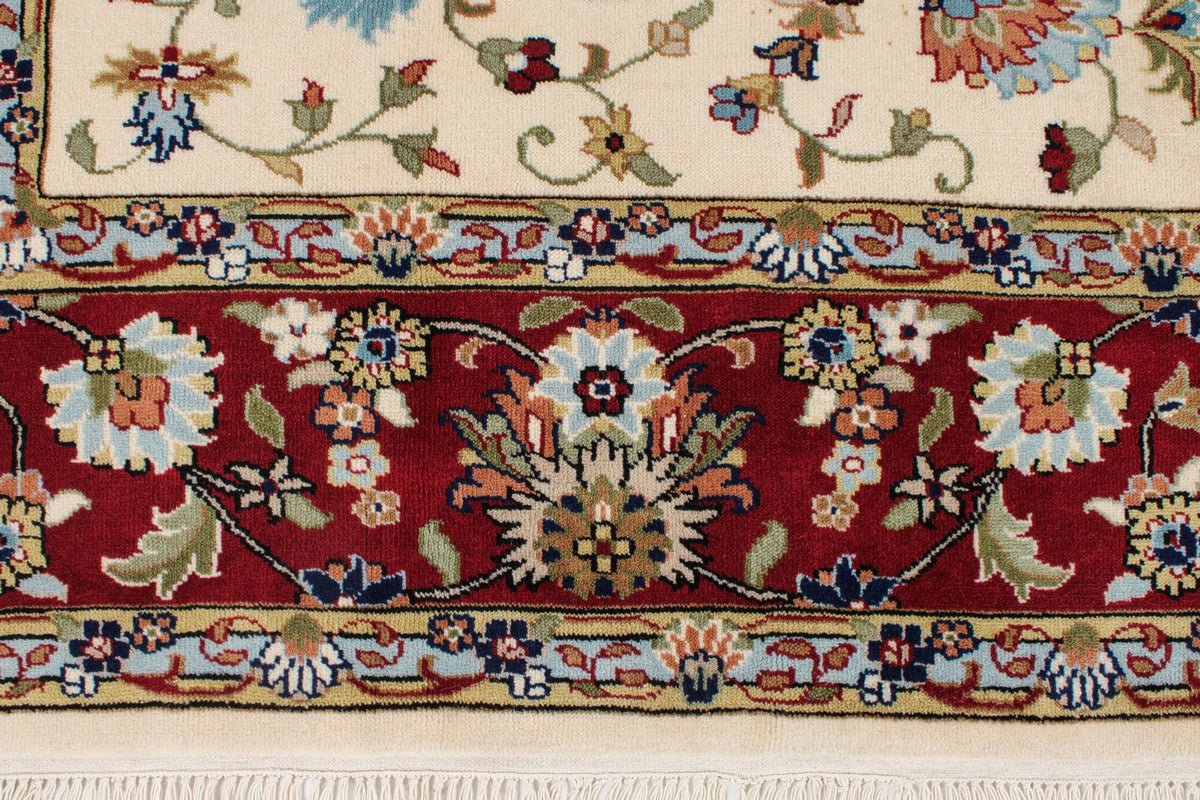 8x10 Ivory and Red Turkish Traditional Rug
