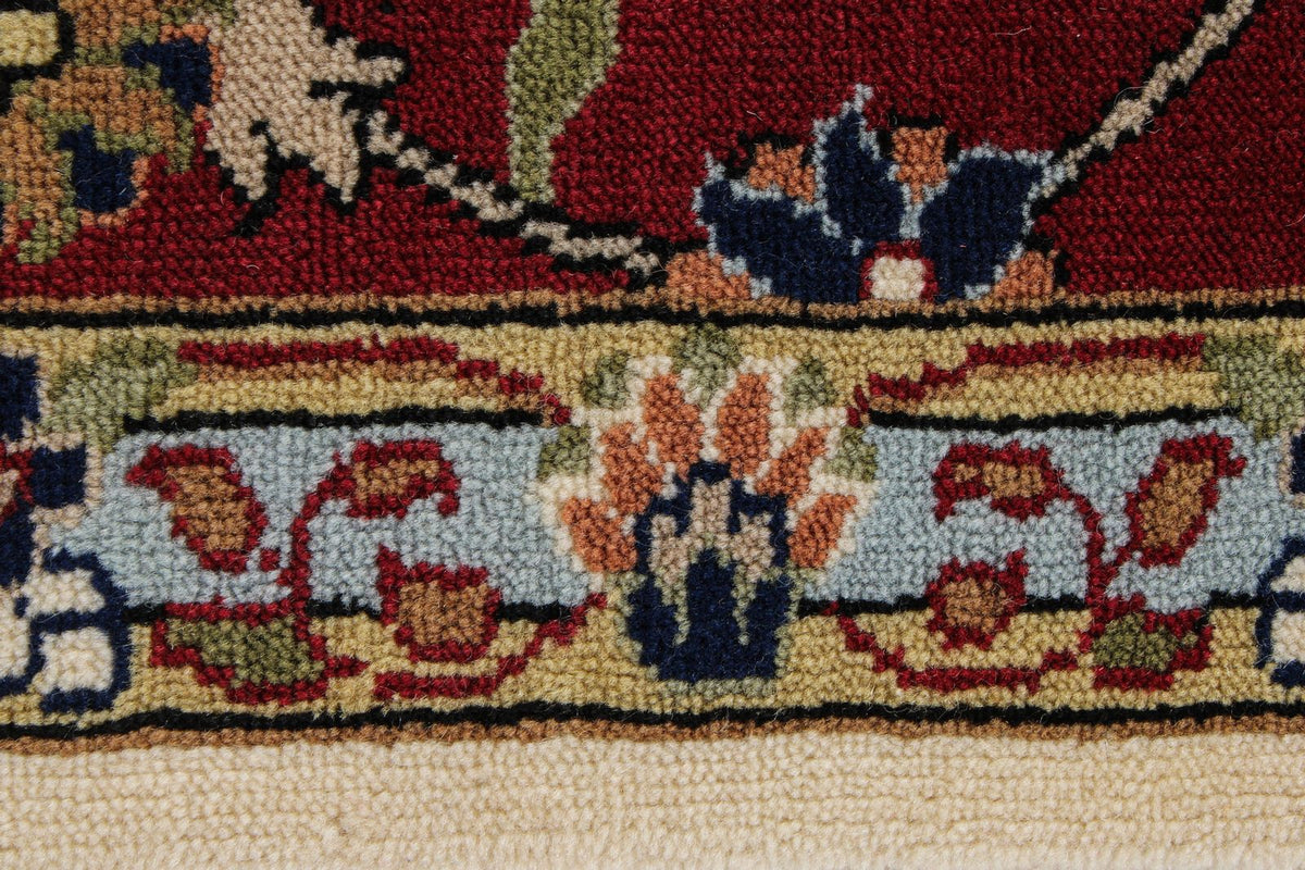 8x10 Ivory and Red Turkish Traditional Rug