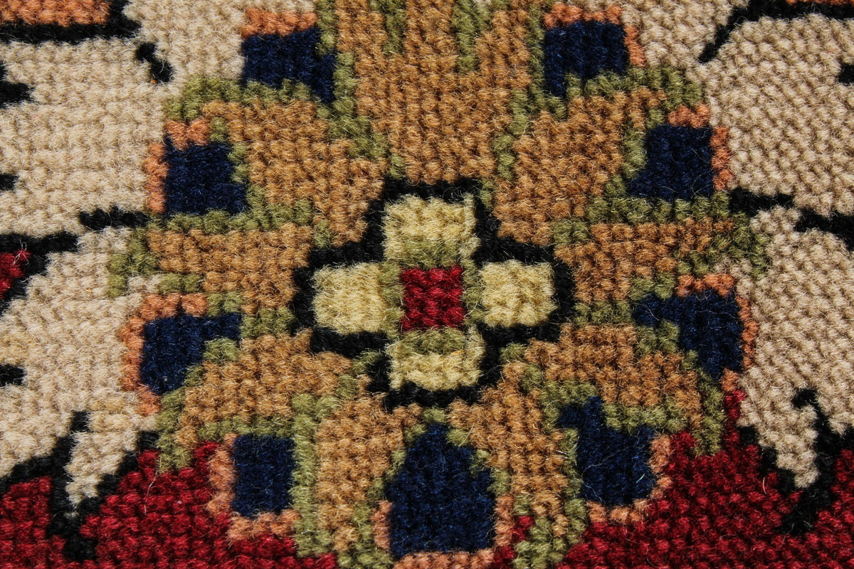 8x10 Ivory and Red Turkish Traditional Rug