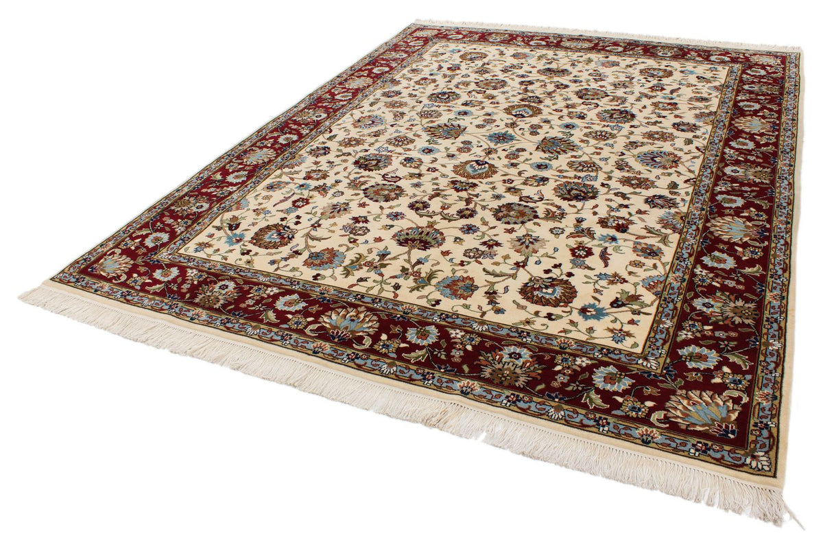 8x10 Ivory and Red Turkish Traditional Rug