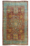 10x16 Red and Blue Turkish Silk Rug