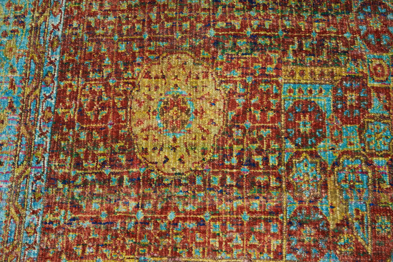 10x16 Red and Blue Turkish Silk Rug