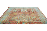 10x16 Red and Blue Turkish Silk Rug