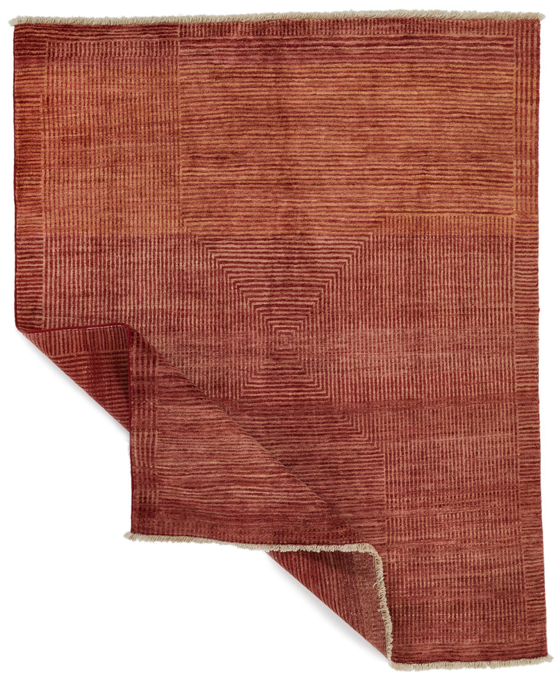 4x5 Red and Pink Modern Contemporary Rug