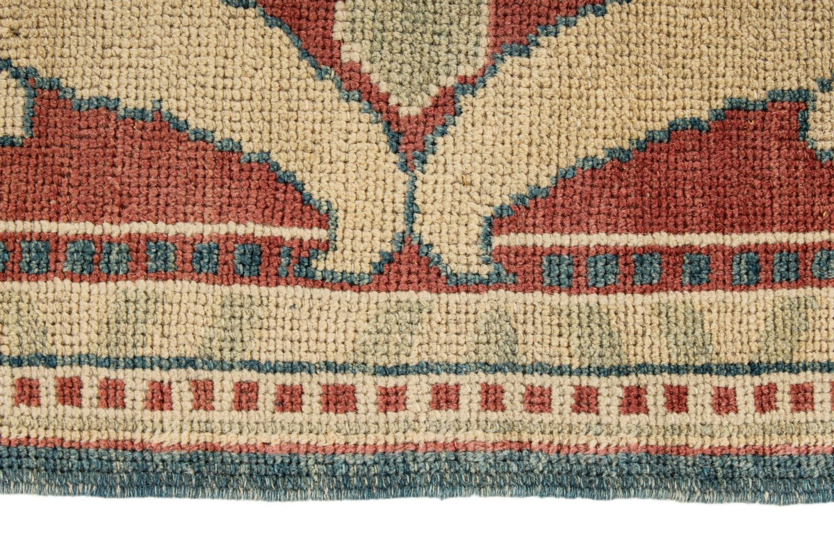 5x8 Blue and Red Turkish Oushak Rug