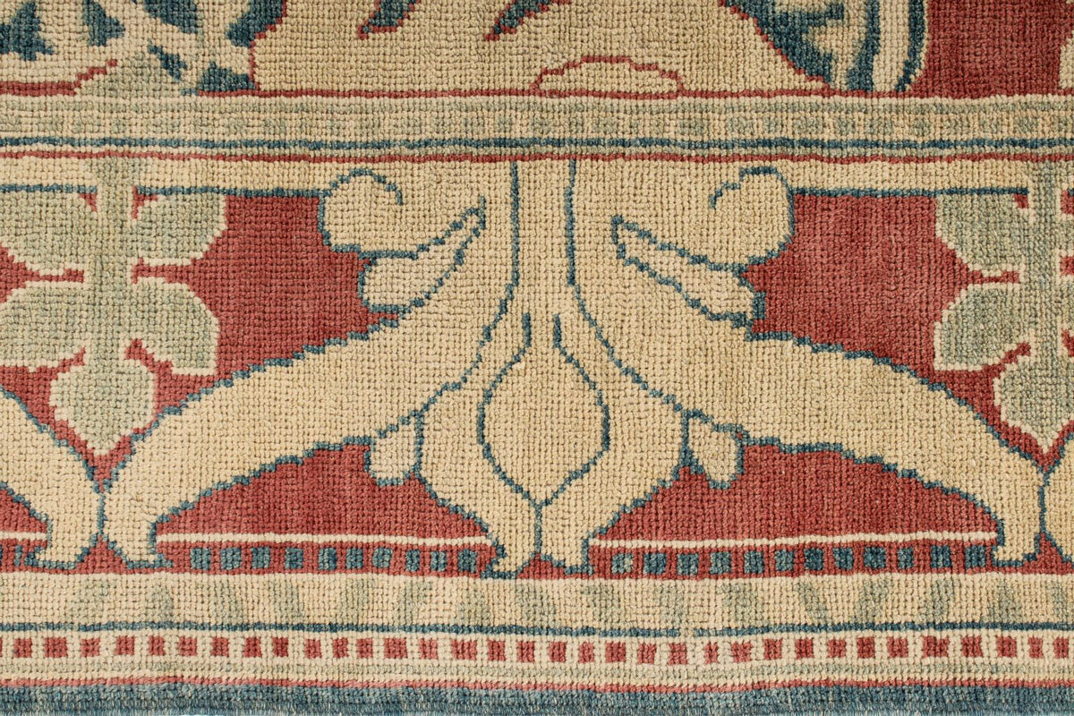 5x8 Blue and Red Turkish Oushak Rug