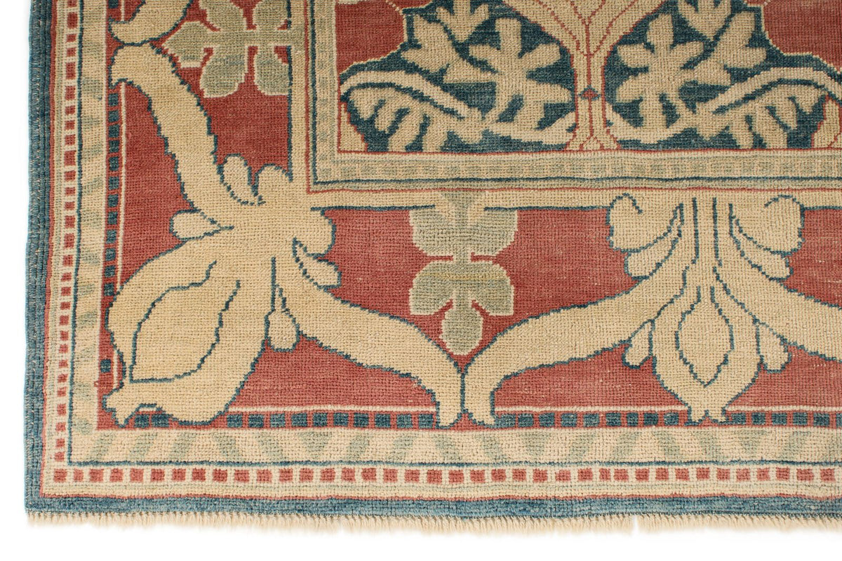 5x8 Blue and Red Turkish Oushak Rug