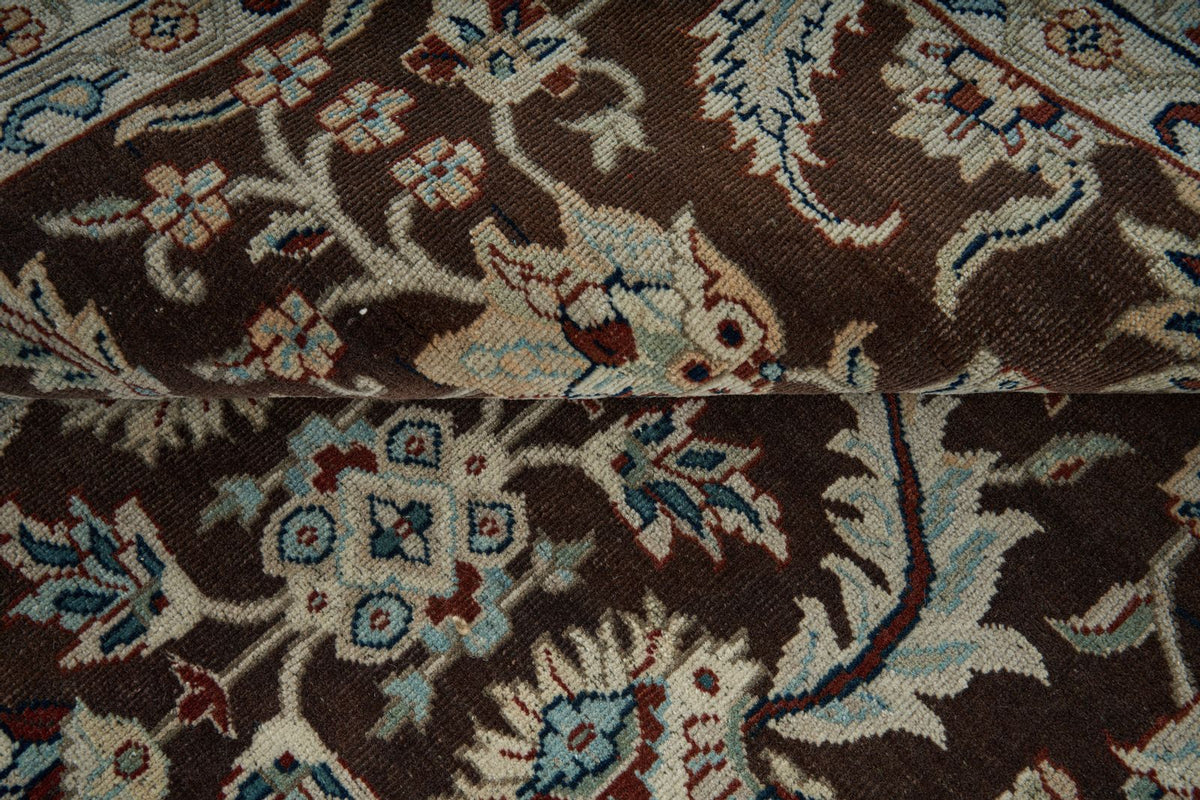 6x9 Brown and Rust Turkish Traditional Rug