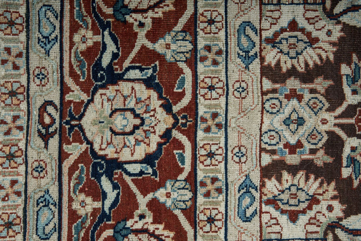 6x9 Brown and Rust Turkish Traditional Rug
