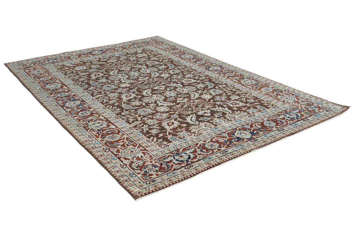 6x9 Brown and Rust Turkish Traditional Rug