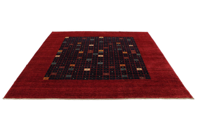 8x9 Red and Navy Turkish Oushak Rug