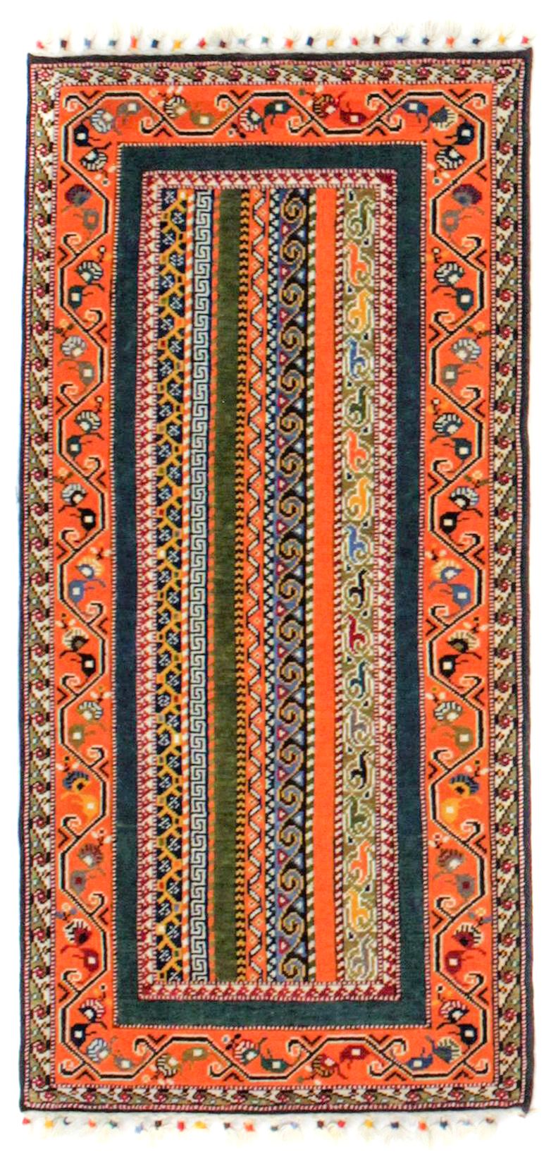 3x6 Multicolor Turkish Tribal Rug