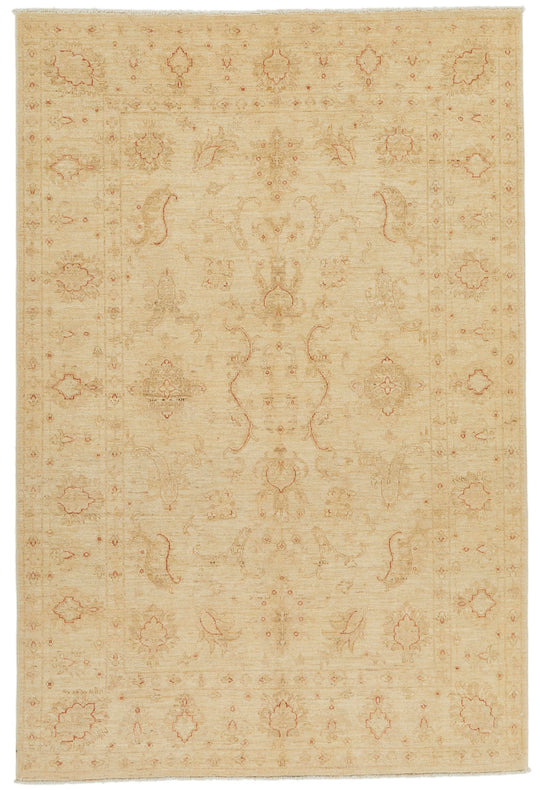 5x8 Ivory Turkish Oushak Rug