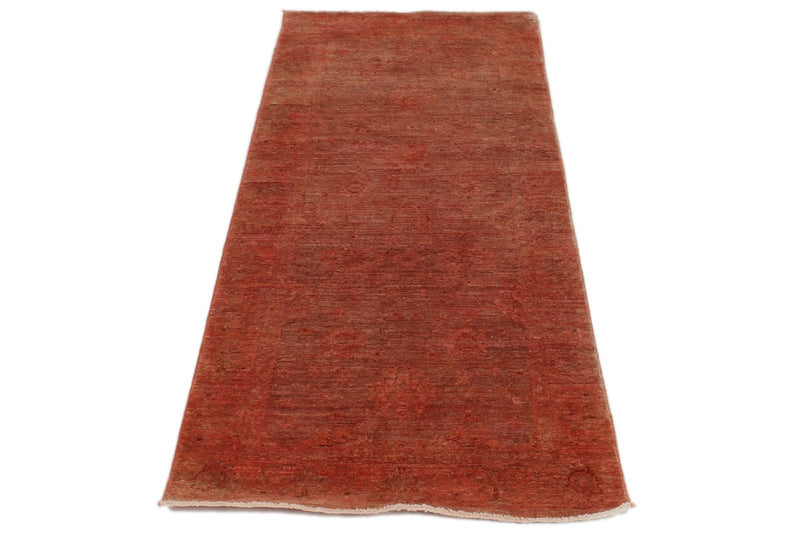 2x7 Pink Turkish Overdyed Rug