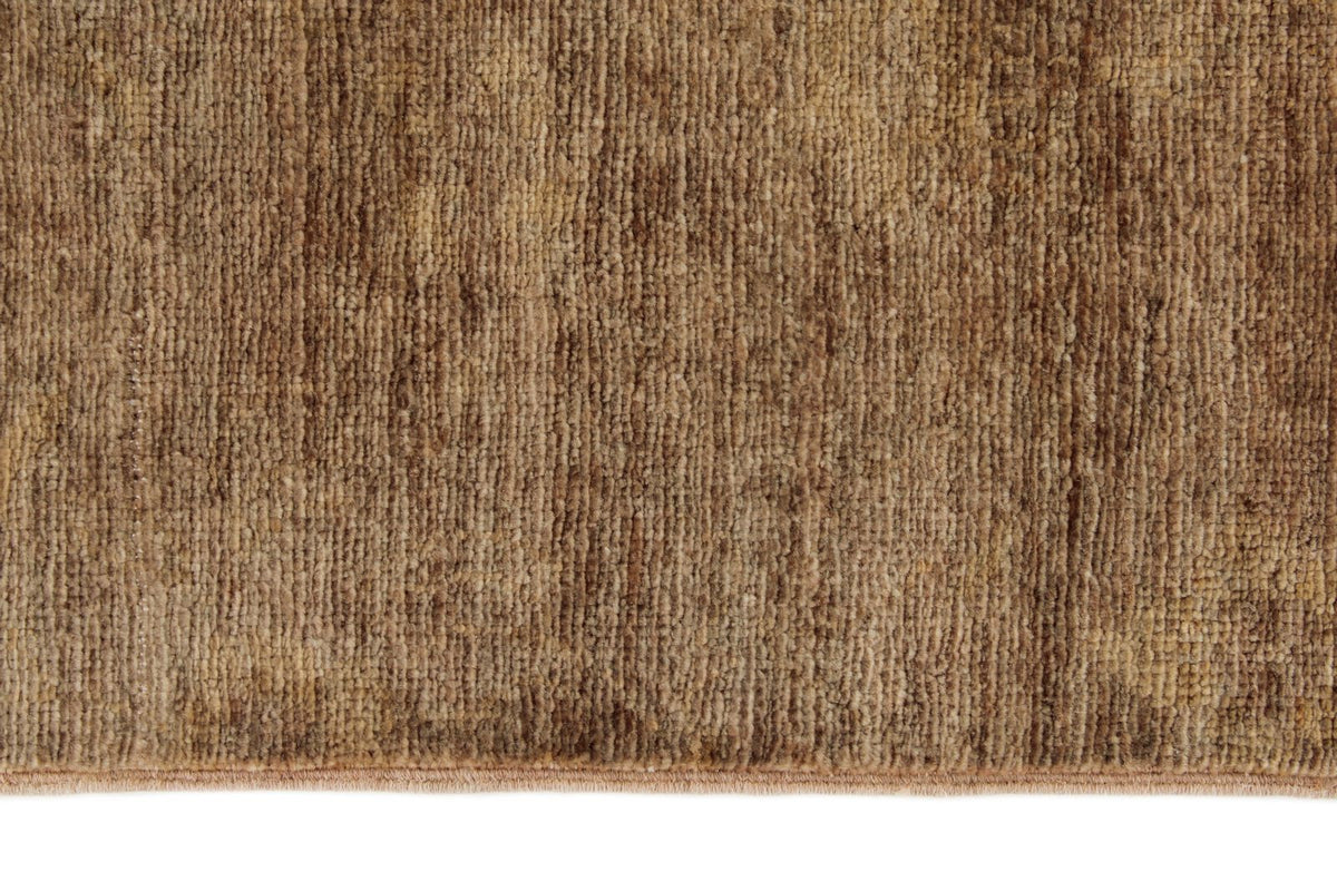 3x9 Light Brown and Brown Oushak Runner