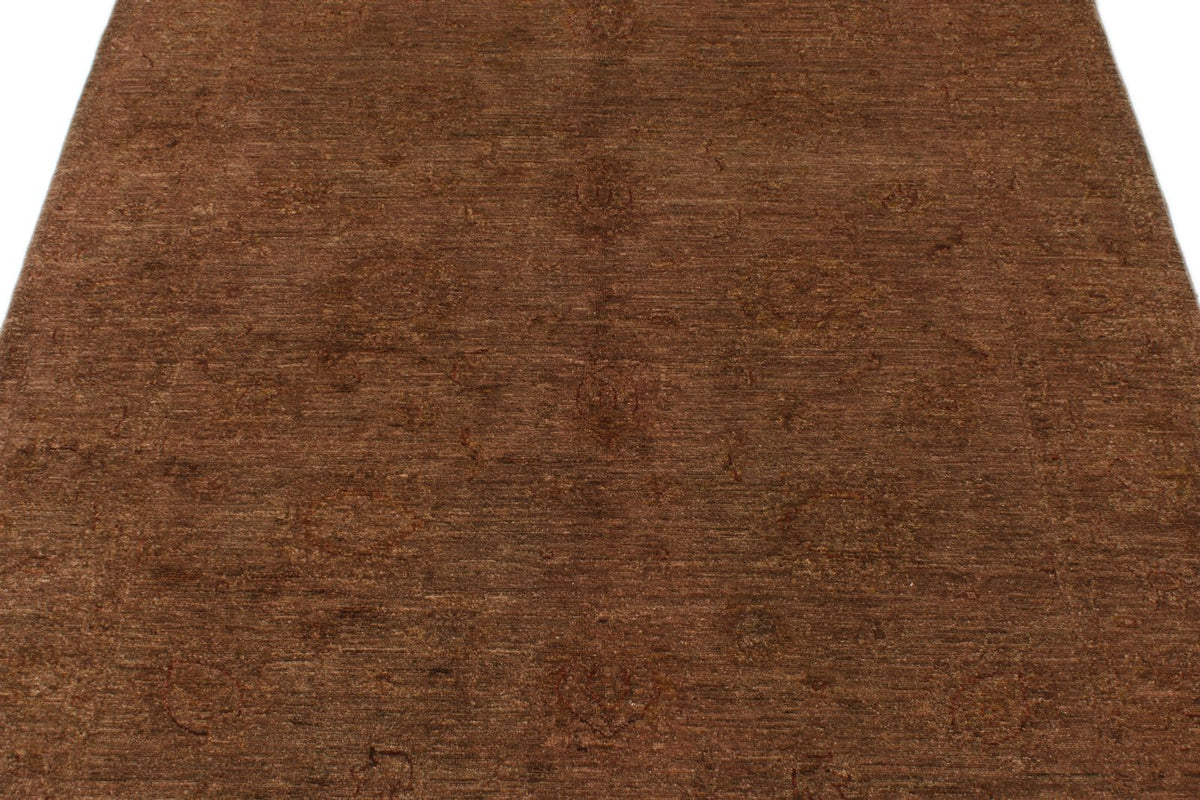 5x6 Brown Turkish Overdyed Rug