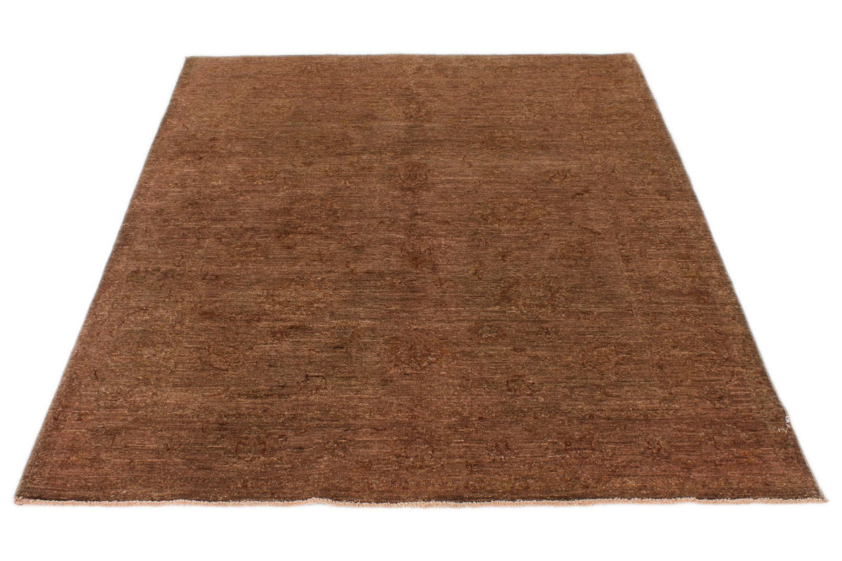 5x6 Brown Turkish Overdyed Rug