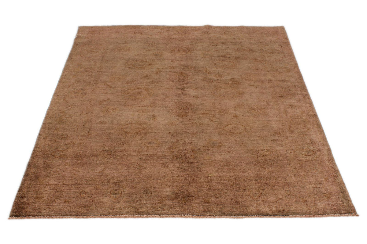 5x6 Brown Turkish Overdyed Rug