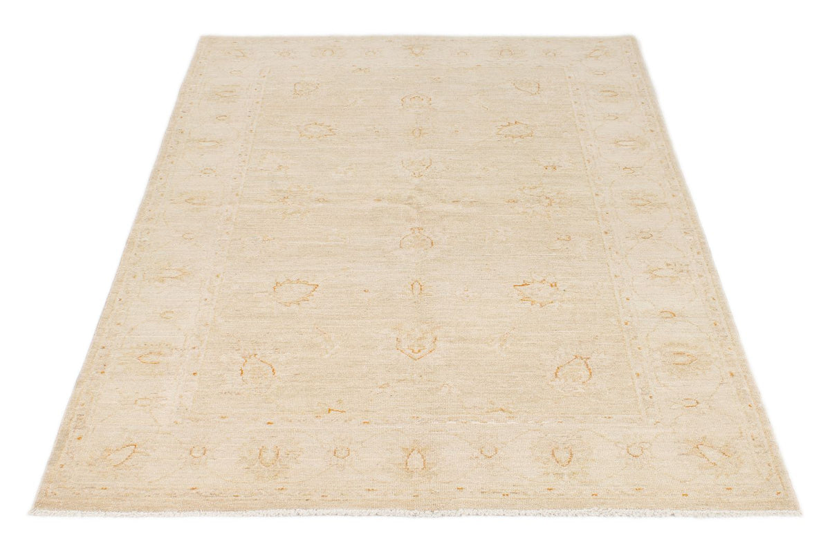 4x6 Light Brown and Ivory Turkish Oushak Rug