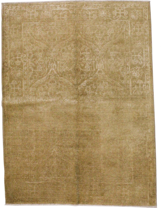 6x8 Beige Turkish Oushak Rug