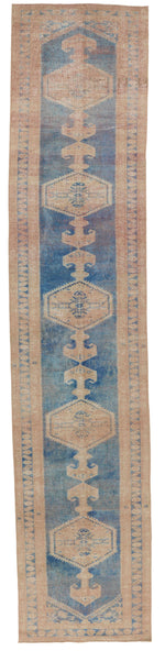 3x14 Navy and Ivory Anatolian Tribal Runner