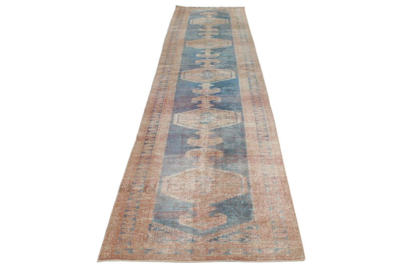 3x14 Navy and Ivory Anatolian Tribal Runner
