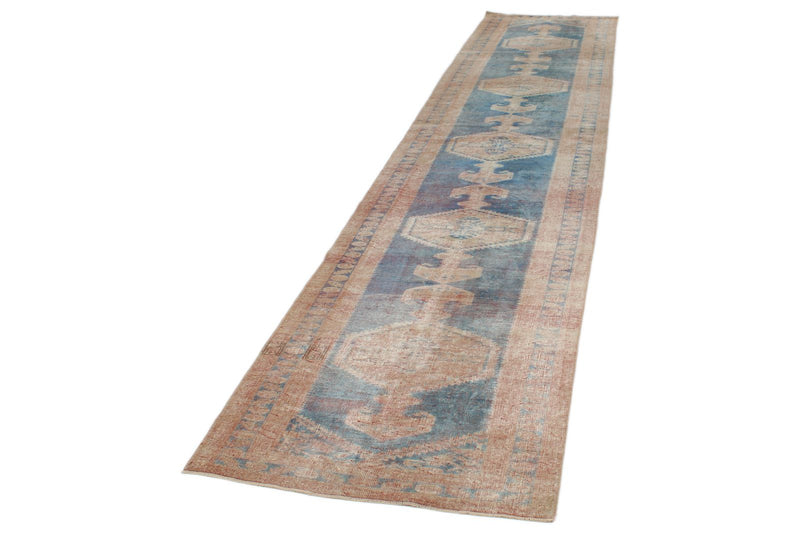 3x14 Navy and Ivory Anatolian Tribal Runner