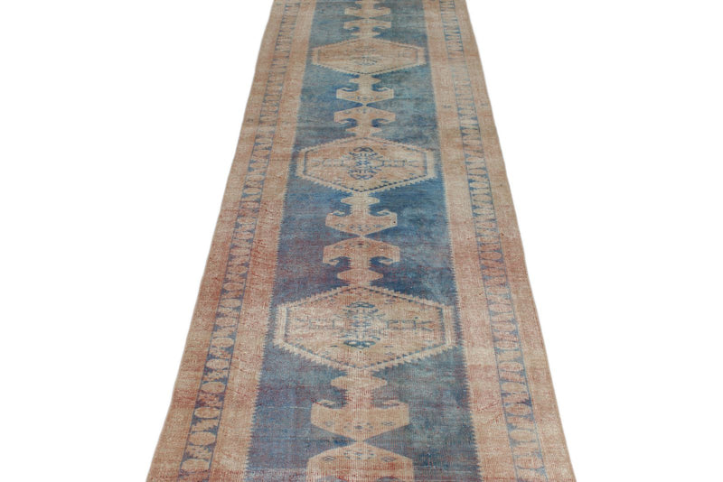 3x14 Navy and Ivory Anatolian Tribal Runner