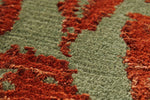 8x10 Rust and Green Turkish Traditional Rug