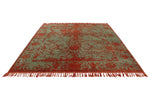 8x10 Rust and Green Turkish Traditional Rug
