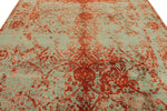 8x10 Rust and Green Turkish Traditional Rug
